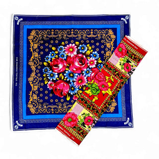 Relaxsit Pack of 2 Roti Romal Printed Kitchen Napkins Reusable Roti Cover Cloth  Floral Design Roti Romal