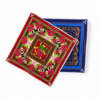 Relaxsit Pack of 2 Roti Romal Printed Kitchen Napkins Reusable Roti Cover Cloth  Floral Design Roti Romal
