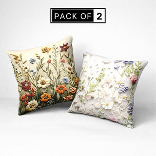 Relaxsit Luxury 3D Printed Dark Floral Cushion – Vintage Botanical Art Decorative Cushion Filled And Cover