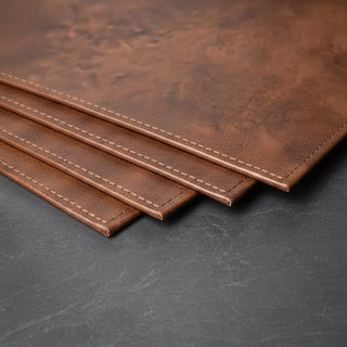 Genuine Leather Look Placemat, Runner, Tissue Box & Table Set Premium Dining Collection | Elegant & Durable Table Accessories