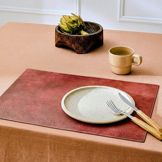 Genuine Leather Look Placemat, Runner, Tissue Box & Table Set Premium Dining Collection | Elegant & Durable Table Accessories