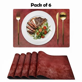 Genuine Leather Look Placemat, Runner, Tissue Box & Table Set Premium Dining Collection | Elegant & Durable Table Accessories