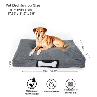 Relaxsit Jumbo  Pet Bed water proof for large dogs crushed foam & poly beans filled  Removable Cover