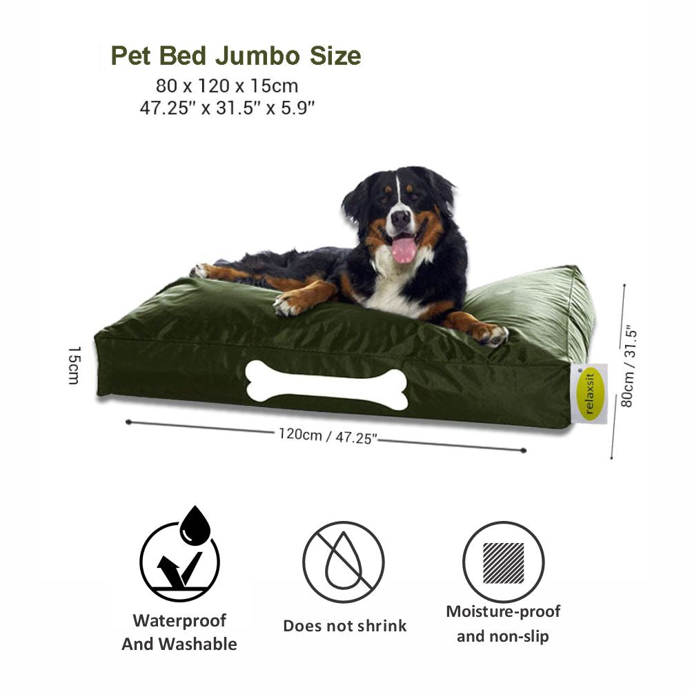 Jumbo Size  Washable Waterproof Pet Bed Filled with Beans Removable Cover for cats & Dogs