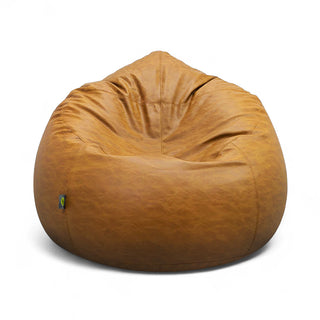 Relaxsit Premium jumboo Leather poof bean bag set with jumboo automan crushed foam and polystyrene filling.