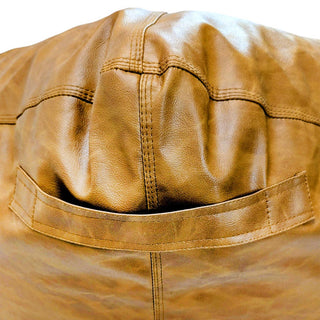 Relaxsit Premium jumboo Leather poof bean bag set with jumboo automan crushed foam and polystyrene filling.