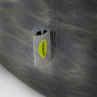 Relaxsit Premium jumboo Leather poof bean bag set with jumboo automan crushed foam and polystyrene filling.