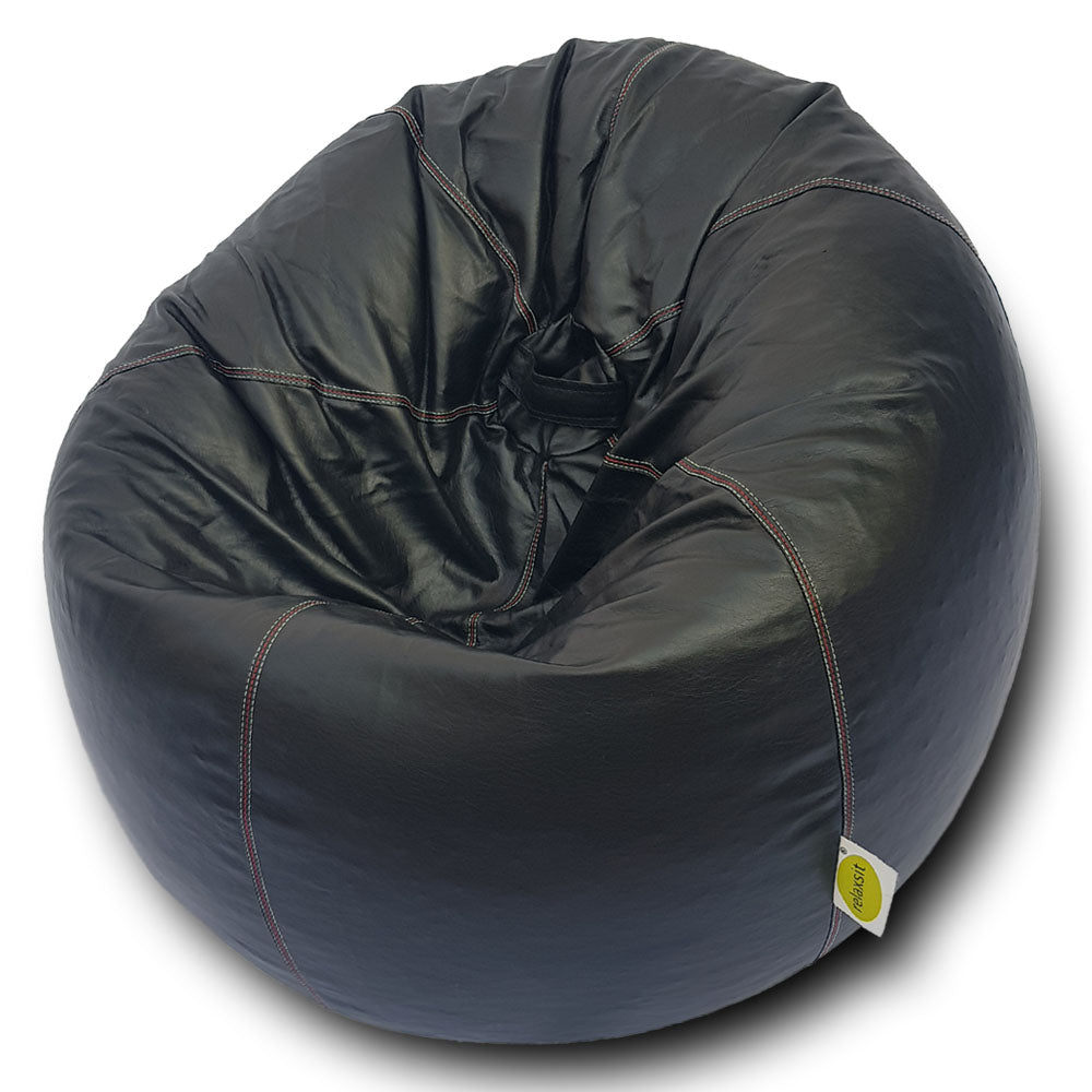 Relaxsit Puffy Leather Bean Bag – Versatile Comfy Bean Bag for Lounge and Bedroom – Water-Repellant Dim. 110x80cm - Relaxsit