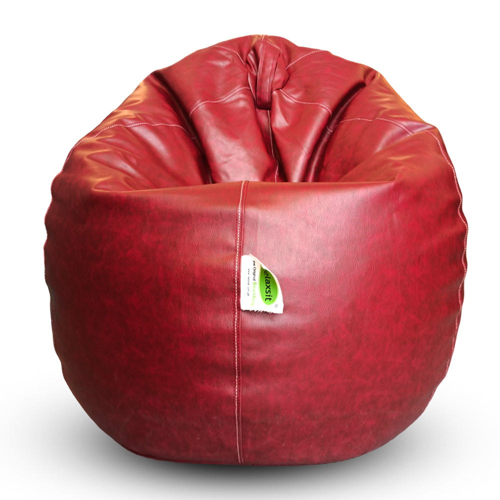 Relaxsit Puffy Leather Bean Bag – Versatile Comfy Bean Bag for Lounge and Bedroom – Water-Repellant Dim. 110x80cm - Relaxsit