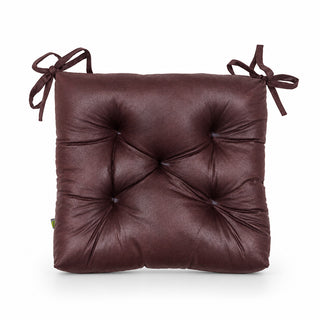 Relaxsit Leather Look Seat Cushion 15x15 Inch Tufted Style & Floor Cushion