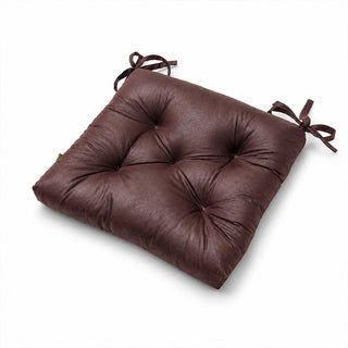 Relaxsit Leather Look Seat Cushion 15x15 Inch Tufted Style & Floor Cushion