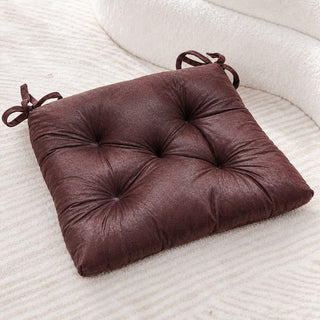 Relaxsit Leather Look Seat Cushion 15x15 Inch Tufted Style & Floor Cushion