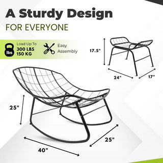 Relaxsit AURA Rocking Chair with Ottoman Indoor and outdoor use