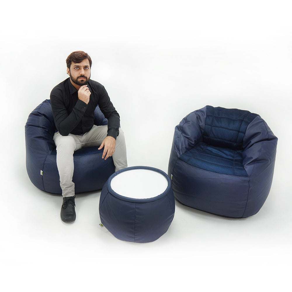 Man Bean Bag XXL Pear Shape Bean Bag, COMBO Set–Orange