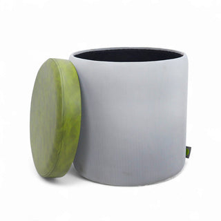 Relaxsit Round Ottoman / table with Storage, Faux Leather Tufted Storage Ottoman,Boucle Vanity Stool Footrest padded seat Coffee Table for Living Room, Bedroom, 6 colour options