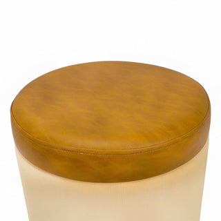 Relaxsit Round Ottoman / table with Storage, Faux Leather Tufted Storage Ottoman,Boucle Vanity Stool Footrest padded seat Coffee Table for Living Room, Bedroom, 6 colour options