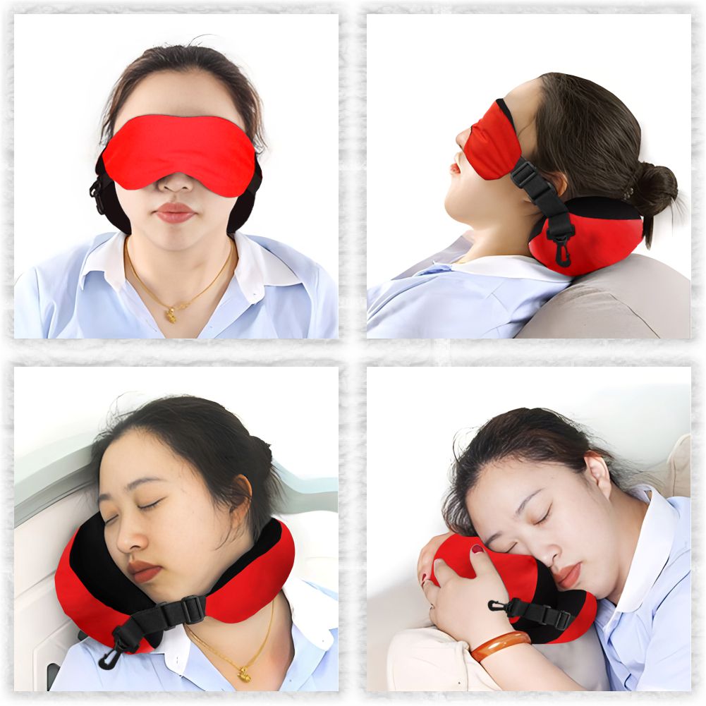 Travel Buddy Neck Pillow With Eye Mask 2 In 