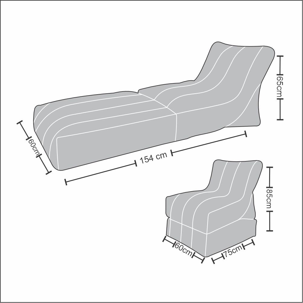 Wallow Flip-Out Lounger Leather Bean Bag Bed Chair Sofa