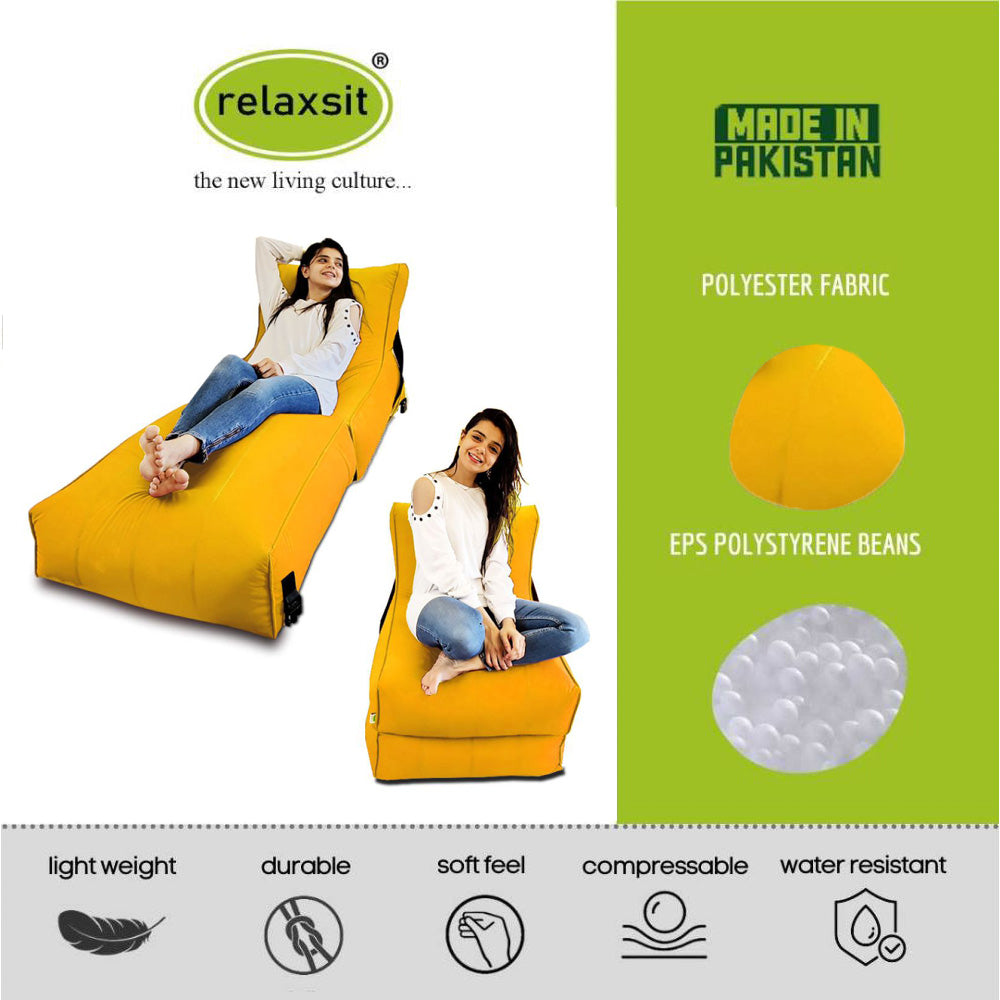 Relaxsit Wallow Bean Bag Bed Chair – Multipurpose Water Repellant Flip out Sofa – Polyester Bean Bag with Easy Refilling Option - Relaxsit