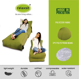Relaxsit Wallow Bean Bag Bed Chair – Multipurpose Water Repellant Flip out Sofa – Polyester Bean Bag with Easy Refilling Option - Relaxsit