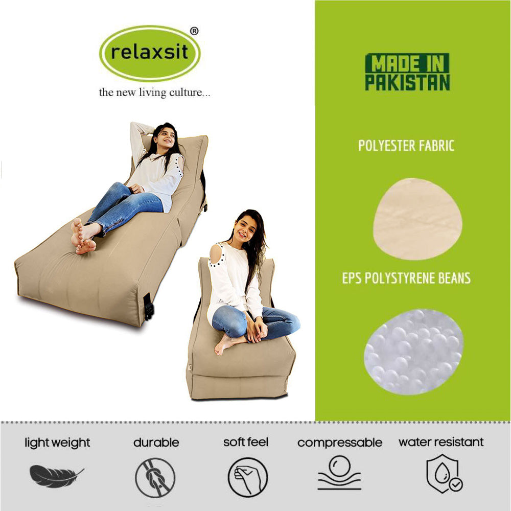 Relaxsit Wallow Bean Bag Bed Chair – Multipurpose Water Repellant Flip out Sofa – Polyester Bean Bag with Easy Refilling Option - Relaxsit