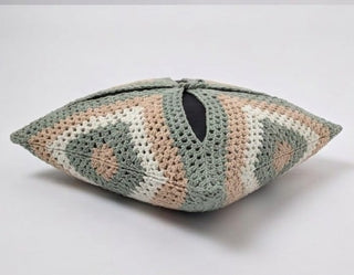 Relaxsit Handmade Crochet Geomatric  Pattern Cushion – Soft Decorative Throw Pillow for Living Room & Bedroom