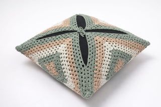 Relaxsit Handmade Crochet Geomatric  Pattern Cushion – Soft Decorative Throw Pillow for Living Room & Bedroom