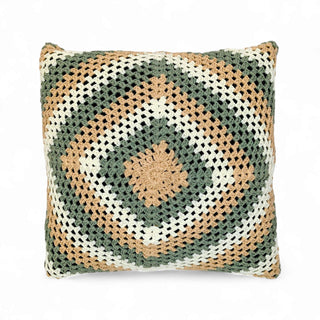 Relaxsit Handmade Crochet Geomatric  Pattern Cushion – Soft Decorative Throw Pillow for Living Room & Bedroom