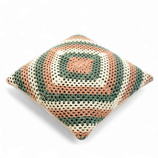 Relaxsit Handmade Crochet Geomatric  Pattern Cushion – Soft Decorative Throw Pillow for Living Room & Bedroom