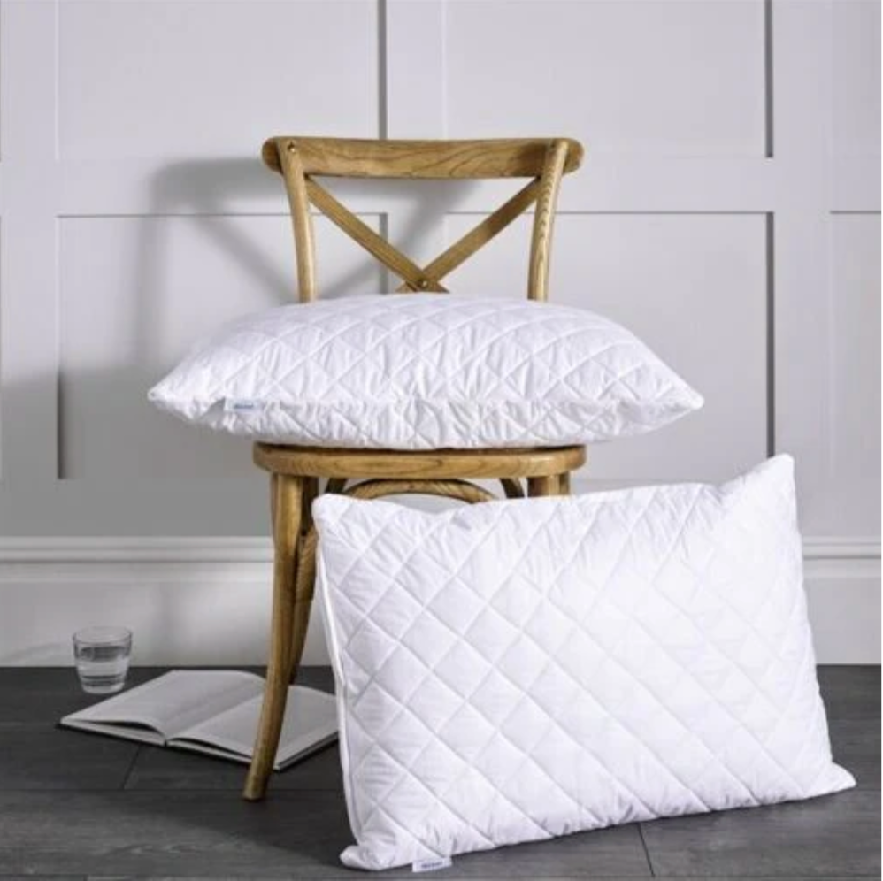 Relaxsit Ball Fibre White Quilted Pillow - High-quality Ball Fiber pillows, Super soft and Firm Support cushion Quilted cotton Pillow Pack Of 2
