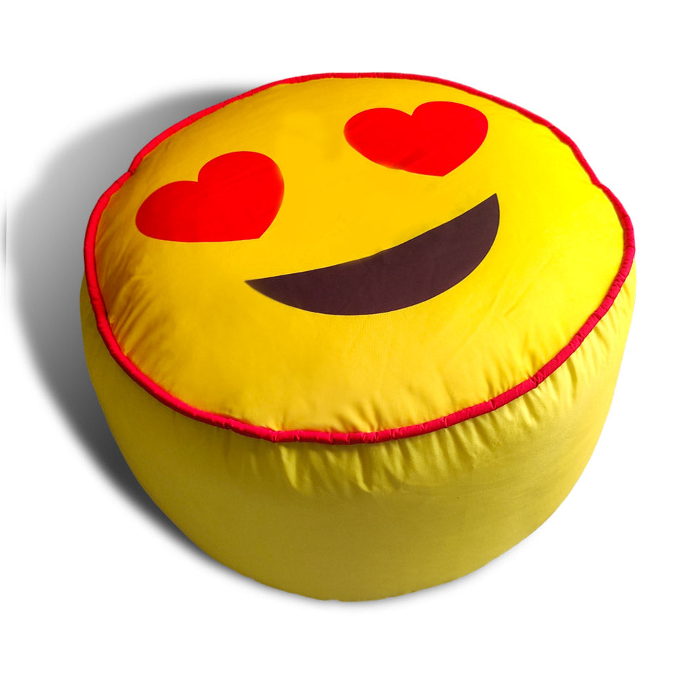 Emoji Trendy Ottoman / Foot Stool - Circle Japanese Parachute Fabric Ottoman Foot Rest 
