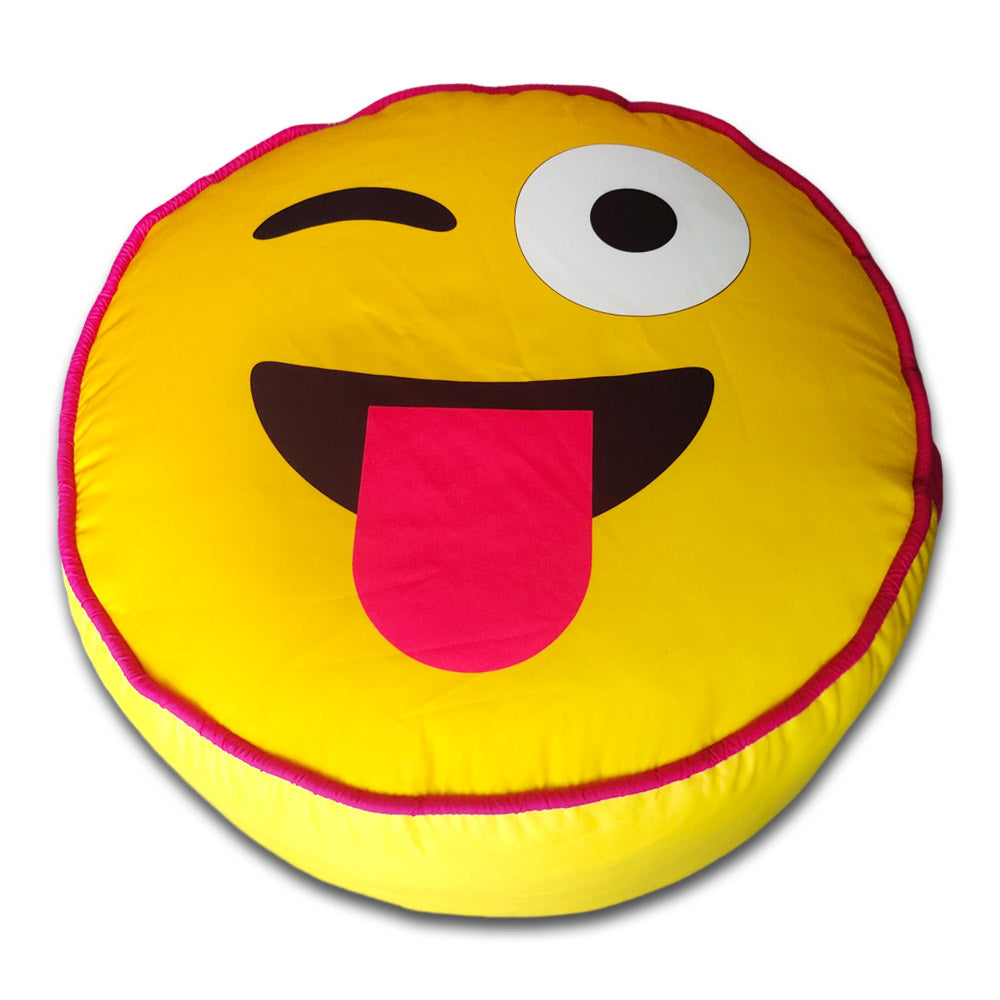 Emoji Trendy Ottoman / Foot Stool - Circle Japanese Parachute Fabric Ottoman Foot Rest 