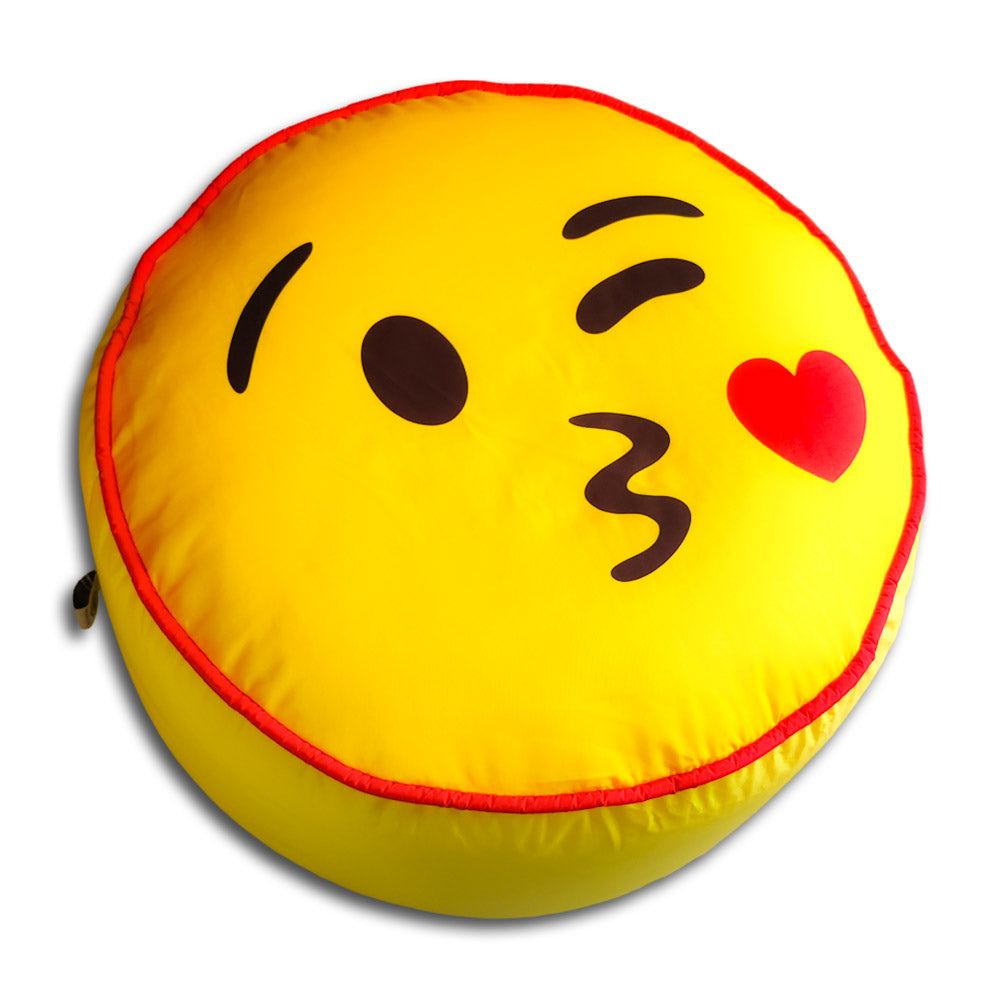 Emoji Trendy Ottoman / Foot Stool - Circle Japanese Parachute Fabric Ottoman Foot Rest 