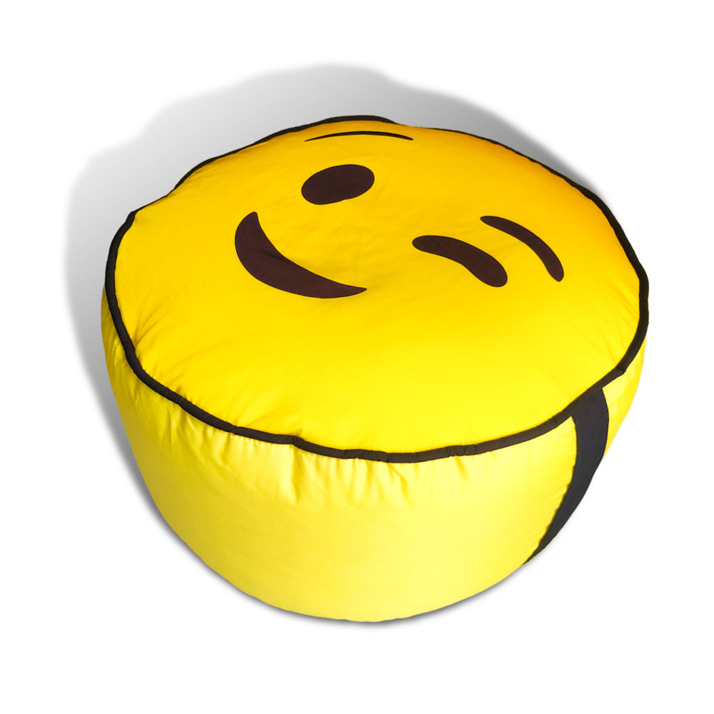 Emoji Trendy Ottoman / Foot Stool - Circle Japanese Parachute Fabric Ottoman Foot Rest 