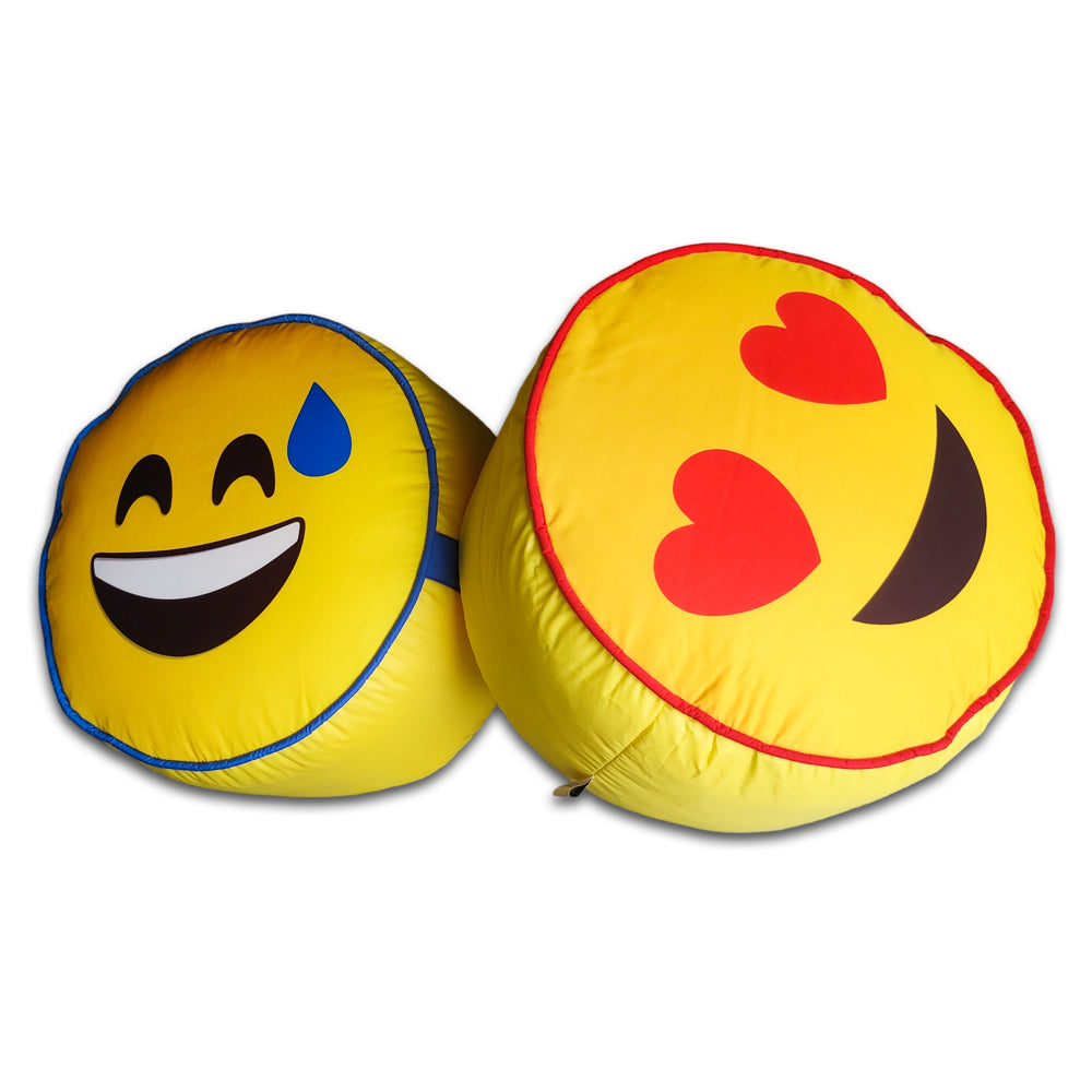 Emoji Trendy Ottoman / Foot Stool - Circle Japanese Parachute Fabric Ottoman Foot Rest 