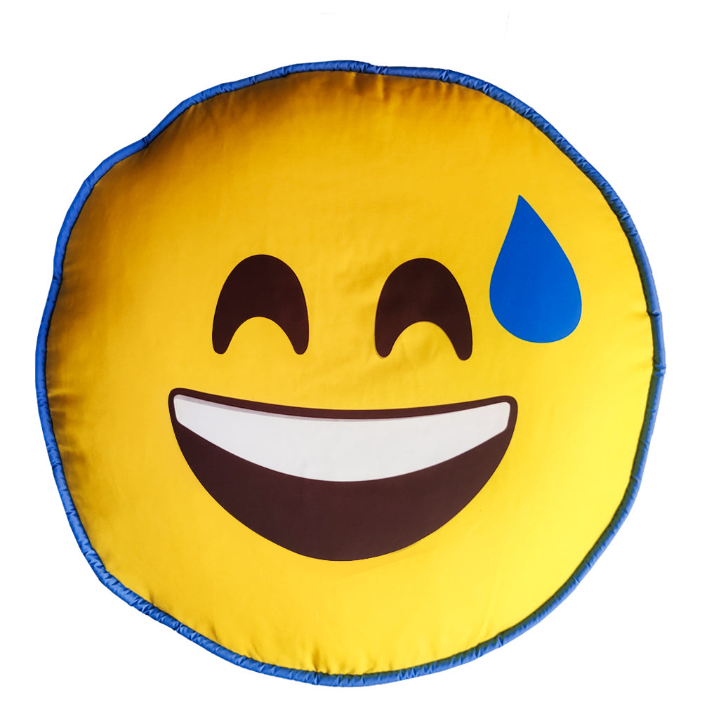 Emoji Trendy Ottoman / Foot Stool - Circle Japanese Parachute Fabric Ottoman Foot Rest 
