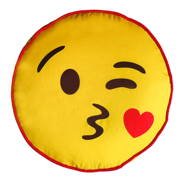 Emoji Trendy Ottoman / Foot Stool - Circle Japanese Parachute Fabric Ottoman Foot Rest 