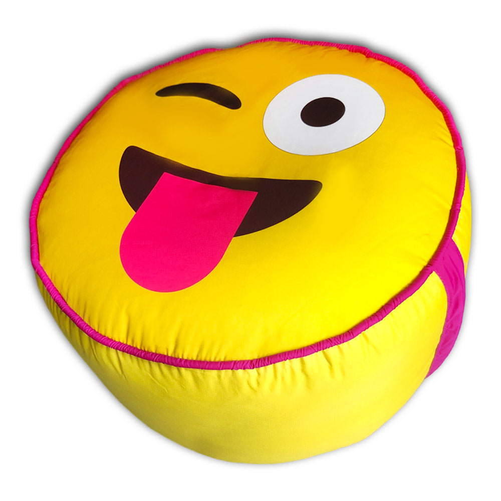 Emoji Trendy Ottoman / Foot Stool - Circle Japanese Parachute Fabric Ottoman Foot Rest 