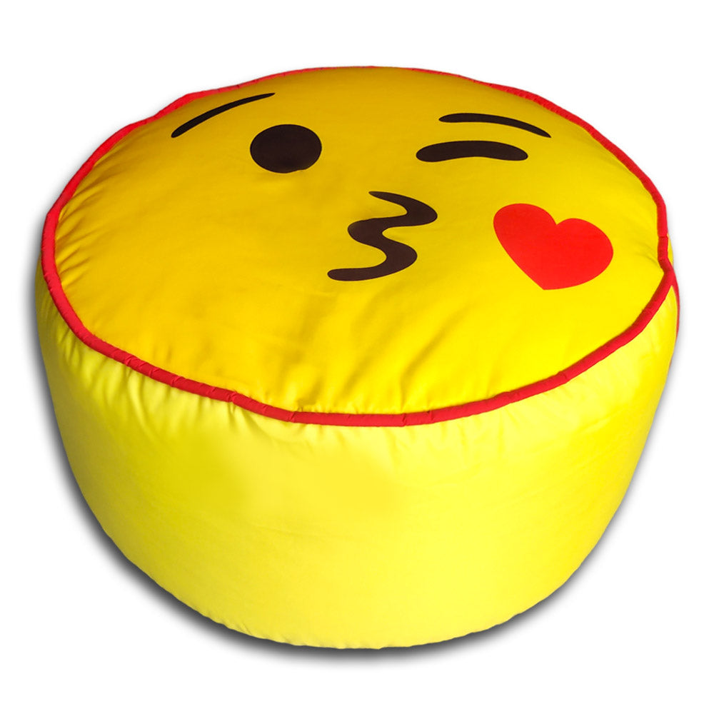 Emoji Trendy Ottoman / Foot Stool - Circle Japanese Parachute Fabric Ottoman Foot Rest 