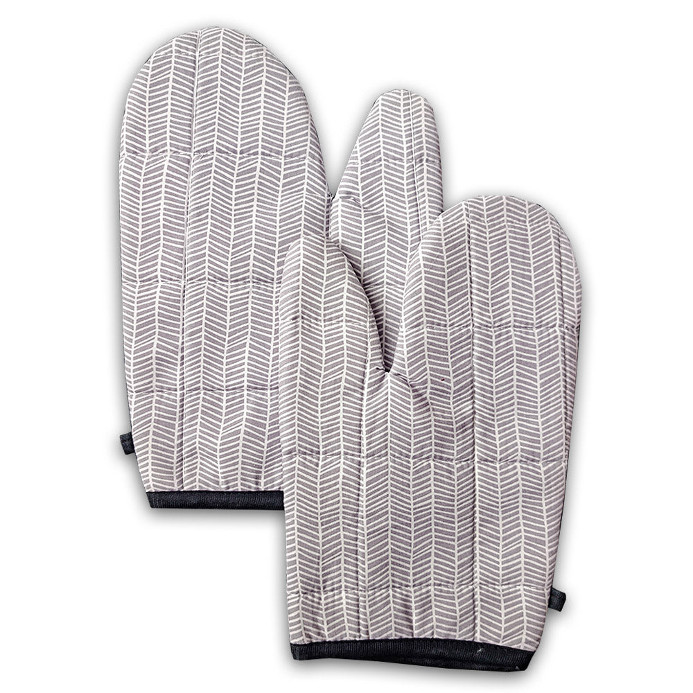 Relaxsit Heat Resistant Kitchen Oven Gloves or mitt set (Pack of 2) and glove plus potholder (set of 2) Printed chef's gloves with reinforced web guard plus cotton