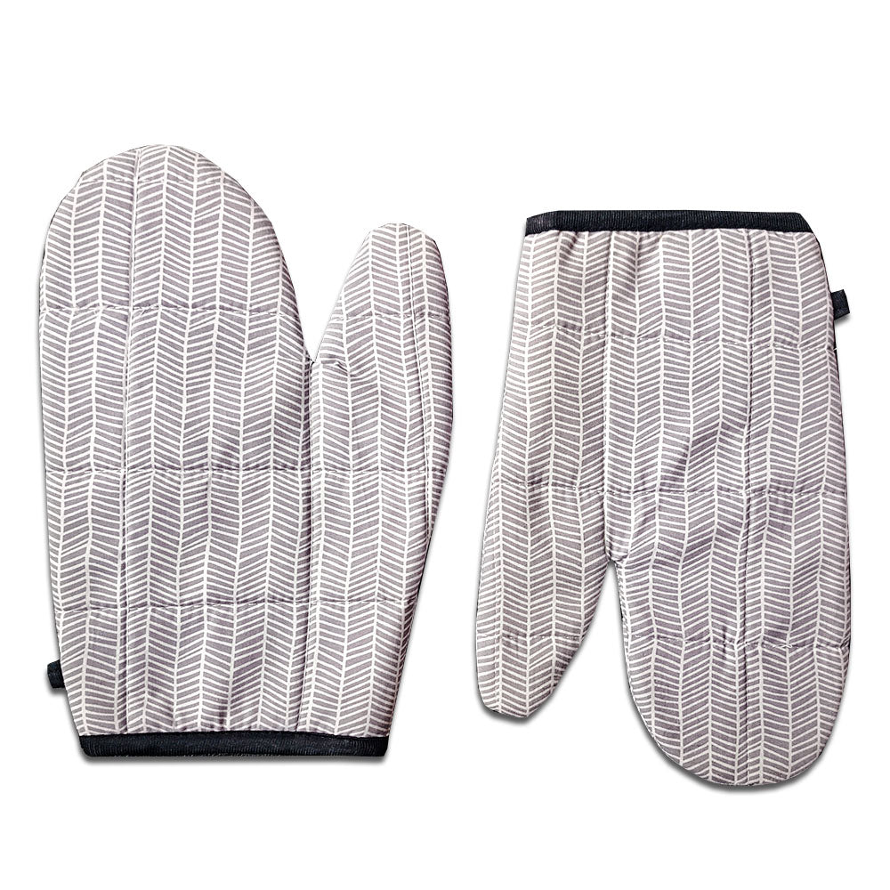 Relaxsit Heat Resistant Kitchen Oven Gloves or mitt set (Pack of 2) and glove plus potholder (set of 2) Printed chef's gloves with reinforced web guard plus cotton