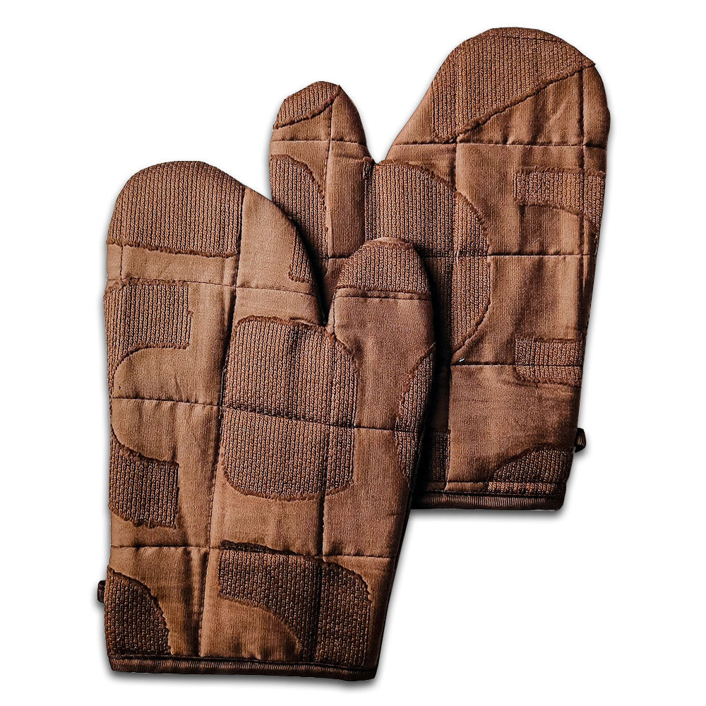 Relaxsit Heat Resistant Kitchen Oven Gloves or mitt set (Pack of 2) and glove plus potholder (set of 2) Printed chef's gloves with reinforced web guard plus cotton
