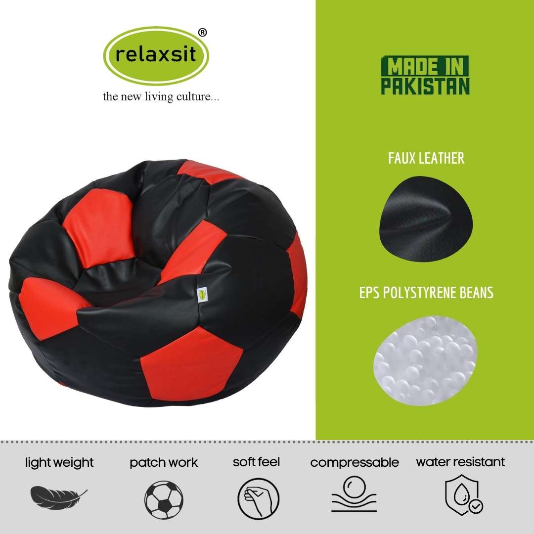 Kids Leather Football Bean Bag Chair - ideal below 10years age - 