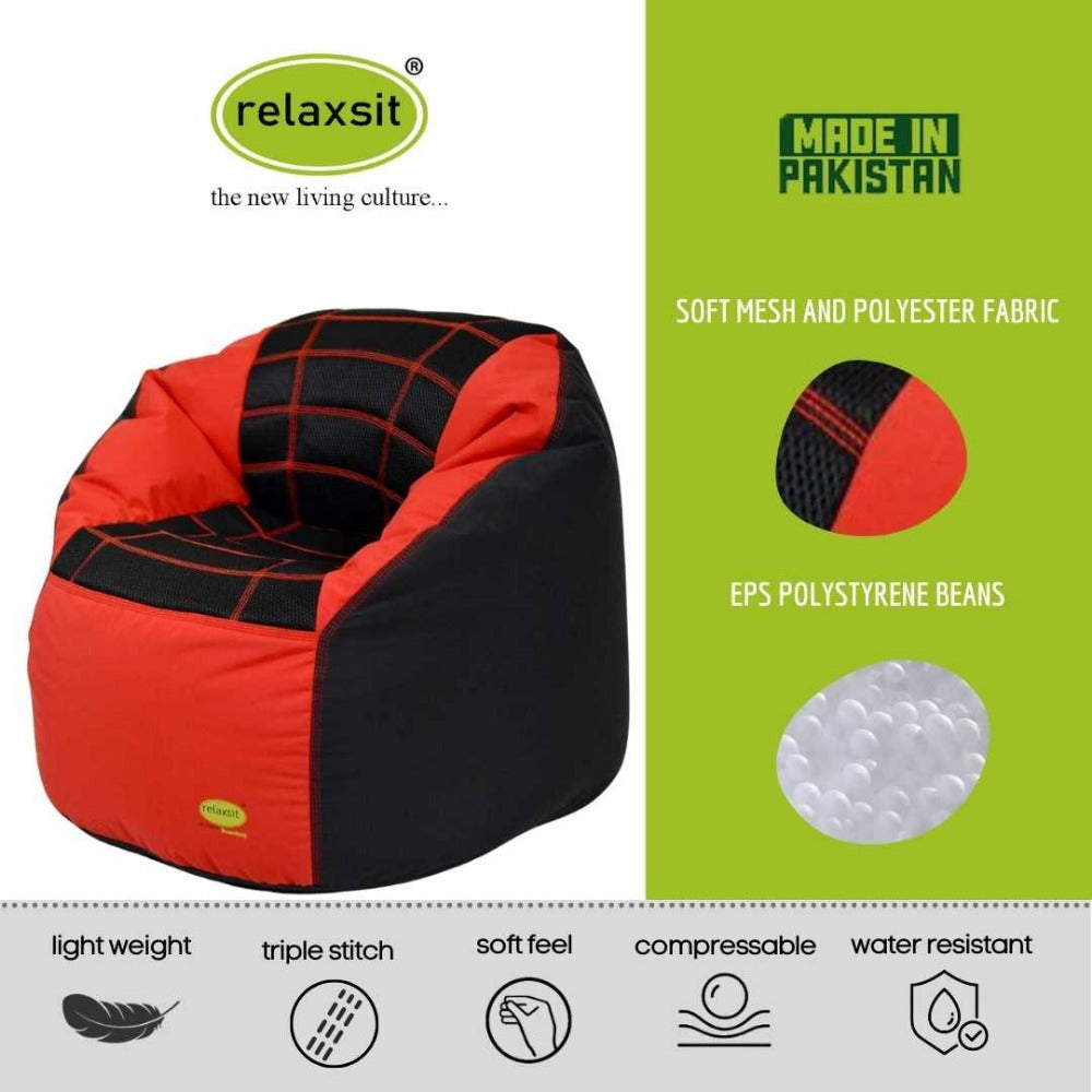 Sports Chair King Size Fabric Bean Bag Sofa - Xl Beanbag Sofa Chair L 110 x W 90 x H 85cm -  - Relaxsit