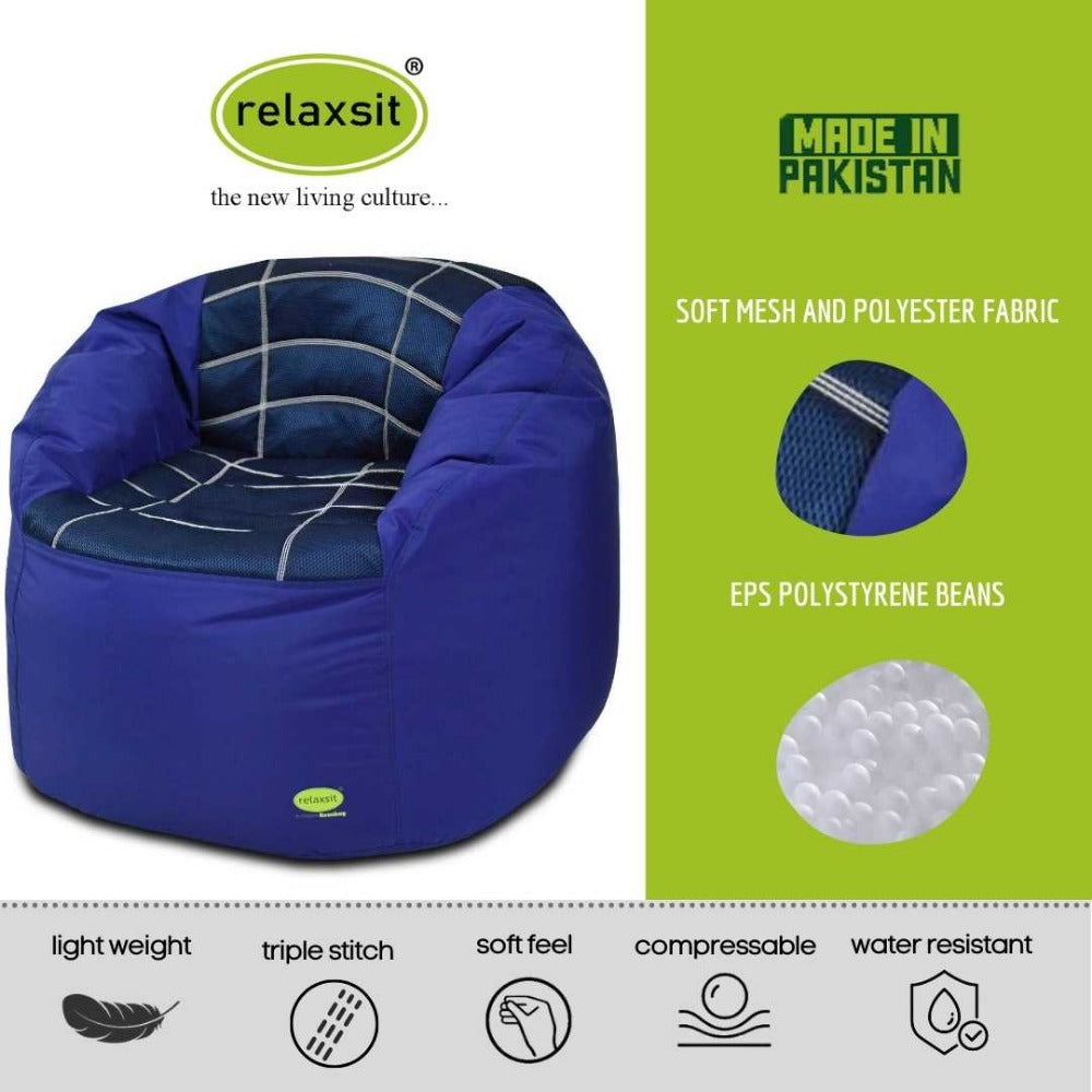 Sports Chair King Size Fabric Bean Bag Sofa - Xl Beanbag Sofa Chair L 110 x W 90 x H 85cm -  - Relaxsit