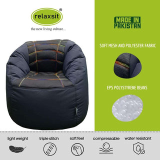 Sports Chair Kids Sofa Bean Bag Polyester Fabric - Relaxsit