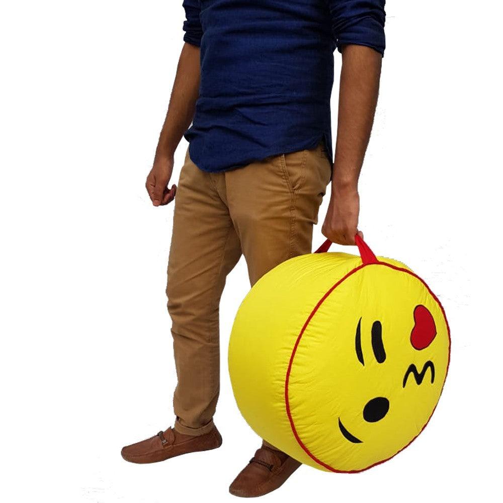Emoji Trendy Ottoman / Foot Stool - Circle Japanese Parachute Fabric Ottoman Foot Rest 