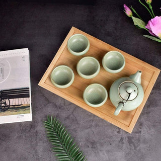 Bamboo Wood Serving Tray Tea Coffee Food Platter - relaxsit,.official