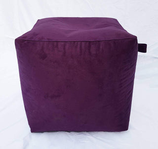 Square Shape Suede Leather Foot Stool Bean Bag 40 x 40 x 40 cm - Relaxsit