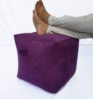 Square Shape Suede Leather Foot Stool Bean Bag 40 x 40 x 40 cm - Relaxsit